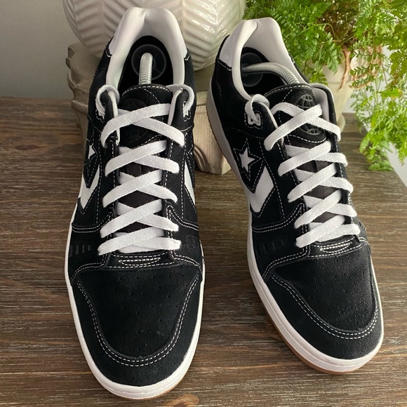 Converse Mens 11 AS-1 Pro Suede Leather Skateboarding Sneakers Shoes Black White - Picture 6 of 13